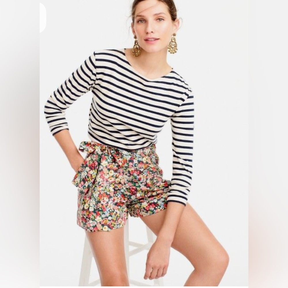 J Crew x Liberty Floral Print High Waisted Women's Shorts Size 2
